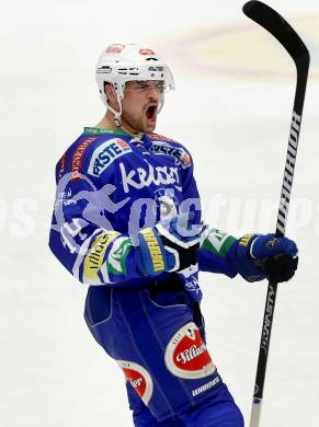 EBEL. Eishockey Bundesliga. EC VSV gegen HCB Suedtirol. Torjubel Curtis Fraser (VSV). Villach, am 11.10..2013.
Foto: Kuess 


---
pressefotos, pressefotografie, kuess, qs, qspictures, sport, bild, bilder, bilddatenbank