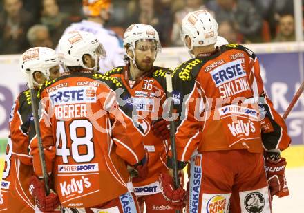 EBEL. Eishockey Bundesliga. KAC gegen EHC LIWEST Linz.  Torjubel (KAC). Klagenfurt, am 25.10.2013
Foto: Kuess 

---
pressefotos, pressefotografie, kuess, qs, qspictures, sport, bild, bilder, bilddatenbank