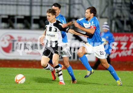 Fussball Regionalliga. VSV gegen LASK. Michael Kirisits, (VSV), Markus Hammerer  (LASK). Villach, 31.10.2013.
Foto: Kuess
---
pressefotos, pressefotografie, kuess, qs, qspictures, sport, bild, bilder, bilddatenbank