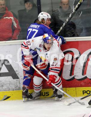 EBEL. Eishockey Bundesliga. EC VSV gegen EC Red Bull Salzburg.  FORNEY Michael (VSV), KOMAREK Konstantin (Salzburg). Villach, am 1.12.2013.
Foto: Kuess 


---
pressefotos, pressefotografie, kuess, qs, qspictures, sport, bild, bilder, bilddatenbank