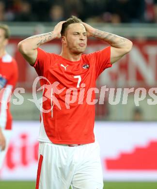 Fussball Laenderspiel. Oesterreich gegen Uruguay.  Marko Arnautovic (Oesterreich). Klagenfurt, 5.3.2014.
Foto: Kuess

---
pressefotos, pressefotografie, kuess, qs, qspictures, sport, bild, bilder, bilddatenbank