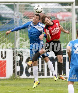 Fussball Kaerntner Liga. SG Annabichler Austria Amateure gegen Maria Saal.  Almedin Hota,  (ASV), Roland Krenn (Maria Saal). Annabichl am 21.4.2014.
Foto: Kuess
---
pressefotos, pressefotografie, kuess, qs, qspictures, sport, bild, bilder, bilddatenbank