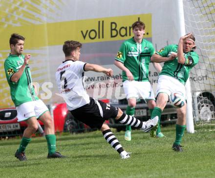 Fussball. Unterliga Ost. Kuehnsdorf gegen St. Stefan. Marcel Guenther Kuster (Kuehnsdorf), Guenther Feimuth (St. Stefan). Kuehnsdorf, 26. 4.2014.
Foto: Kuess
---
pressefotos, pressefotografie, kuess, qs, qspictures, sport, bild, bilder, bilddatenbank