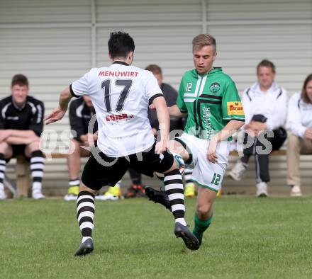 Fussball. Unterliga Ost. Kuehnsdorf gegen St. Stefan. Thorsten Wintschnig (Kuehnsdorf), Sandro Wabnig (St. Stefan). Kuehnsdorf, 26. 4.2014.
Foto: Kuess
---
pressefotos, pressefotografie, kuess, qs, qspictures, sport, bild, bilder, bilddatenbank
