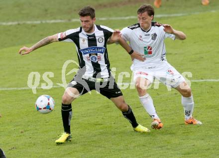 Fussball BUndesliga. RZ Pellets WAC gegen SK Puntigamer Sturm Graz. Dario Baldauf, (WAC), Marco Djuricin  (Sturm). Wolfsberg, am 27.4.2014.
Foto: Kuess
---
pressefotos, pressefotografie, kuess, qs, qspictures, sport, bild, bilder, bilddatenbank