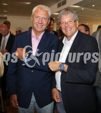 Fussball Testspiel. RZ Pellets WAC gegen Chelsea FC. Alfred Riedl (Jacques Lemans), Landeshauptmann Peter Kaiser. Klagenfurt, am 23.7.2014.
Foto: Kuess
---
pressefotos, pressefotografie, kuess, qs, qspictures, sport, bild, bilder, bilddatenbank