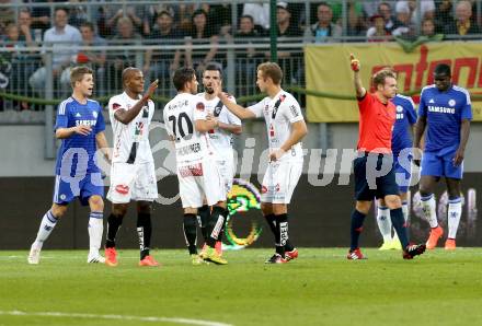 Fussball Testspiel. RZ Pellets WAC gegen Chelsea FC.  Torjubel WAC. Klagenfurt, am 23.7.2014.
Foto: Kuess
---
pressefotos, pressefotografie, kuess, qs, qspictures, sport, bild, bilder, bilddatenbank