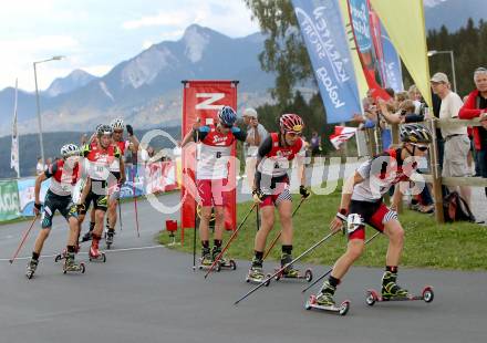 Nordische Kombination. FIS Sommer Grand Prix. Yoshito Watabe (JPN), Fabian Steindl (AUT), Mario Seidl (AUT), Eric Frenzel (GER), Christoph Bieler (AUT). Villacher Alpenarena, am 27.8.2014.
Foto: Kuess
---
pressefotos, pressefotografie, kuess, qs, qspictures, sport, bild, bilder, bilddatenbank