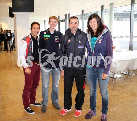 Kaernten Sport Package Uebergabe. Kevin Haselsberger (MOUNTAINBIKE-ORIENTIERUNG), Florian Berg  (Rudern), Magdalena Lobnig (Rudern). Klagenfurt, 27.10.2014.
Foto: Kuess 
---
pressefotos, pressefotografie, kuess, qs, qspictures, sport, bild, bilder, bilddatenbank