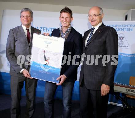 Eroeffnung Olympiazentrum Kaernten. Landeshauptmann Peter Kaiser, Thomas Morgenstern, Karl Stoss. Klagenfurt, am 1.12.2014.
Foto: Kuess
---
pressefotos, pressefotografie, kuess, qs, qspictures, sport, bild, bilder, bilddatenbank