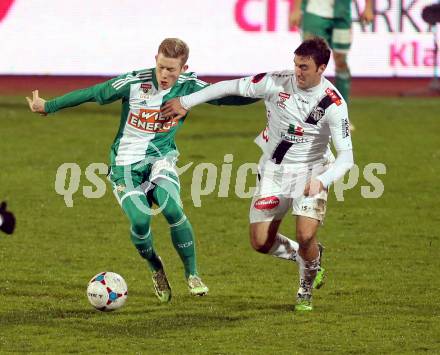 Fussball Bundesliga. RZ Pellets WAC gegen SK Rapid Wien. Joachim Standfest, (WAC),  Florian Kainz (Rapid). Wolfsberg, am 7.11.2014.
Foto: Kuess

---
pressefotos, pressefotografie, kuess, qs, qspictures, sport, bild, bilder, bilddatenbank
