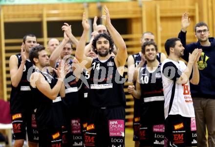 Basketball 2.Bundesliga 2014/15 Grunddurchgang 15.Runde. Radenthein Garnets gegen Mattersburg Rocks. Jubel Mattersburg. Radenthein, 18.1.2015.
Foto: Kuess
---
pressefotos, pressefotografie, kuess, qs, qspictures, sport, bild, bilder, bilddatenbank