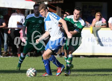 Fussball. 1. Klasse C OPO. Ebental gegen Donau. Marko Mrsic, (Ebental),  Alexander Percher (Donau). Ebental, 26.4.2015.
Foto: Kuess
---
pressefotos, pressefotografie, kuess, qs, qspictures, sport, bild, bilder, bilddatenbank