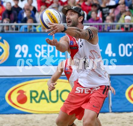 2015 CEV A1 Beachvolleyball Europameisterschaft.  Clemens Doppler (AUT). Klagenfurt, 30.7.2015.
Foto: Kuess
---
pressefotos, pressefotografie, kuess, qs, qspictures, sport, bild, bilder, bilddatenbank