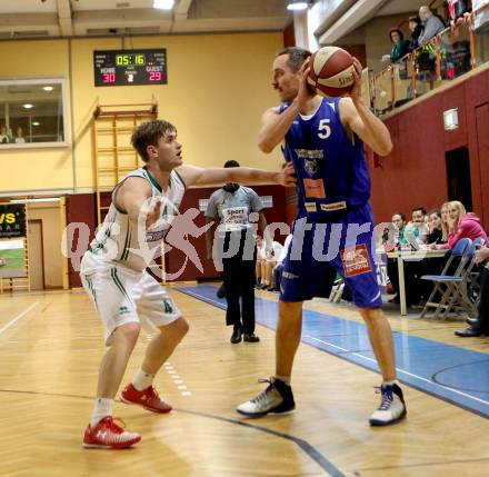 Basketball 2. Bundesliga 2015/16 Grunddurchgang 10.Runde. KOS Celovec gegen Timberwolves.  Ziga Erculj (KOS), David Geisler (Timberwolves). Klagenfurt, am 28.11.2015.
Foto: Kuess
---
pressefotos, pressefotografie, kuess, qs, qspictures, sport, bild, bilder, bilddatenbank