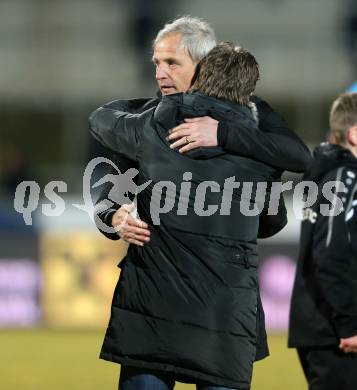 Fussball tipico Bundesliga. RZ Pellets WAC gegen SV Groedig. Jubel Trainer Heimo Pfeifenberger, Dietmar Riegler (WAC). Lavanttal Arena, am 20.2.2016.
Foto: Kuess
---
pressefotos, pressefotografie, kuess, qs, qspictures, sport, bild, bilder, bilddatenbank