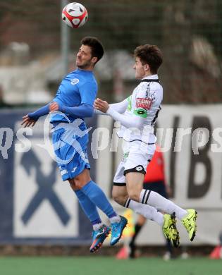 Fussball Regionalliga. Annabichler SV gegen Sturm Graz Amateure. Abian Jose Serrano Davila, (ASV), Philipp Seidl  (Sturm). Welzenegg, am 5.3.2016.
Foto: Kuess
---
pressefotos, pressefotografie, kuess, qs, qspictures, sport, bild, bilder, bilddatenbank