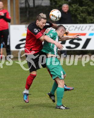 Fussball Unterliga West. Nussdorf gegen Radenthein. Peter Klancar,  (Nussdorf), Sladjan Djurdjevic (Radenthein). Nussdorf Debant, am 2.4.2016.
Foto: Kuess
---
pressefotos, pressefotografie, kuess, qs, qspictures, sport, bild, bilder, bilddatenbank