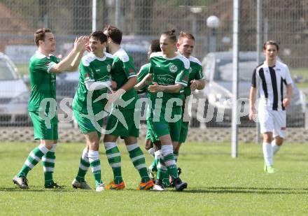 Fussball 1. KLasse C. ASK gegen Donau. Torjubel  (Donau). Klagenfurt, am 10.4.2016.
Foto: Kuess
---
pressefotos, pressefotografie, kuess, qs, qspictures, sport, bild, bilder, bilddatenbank