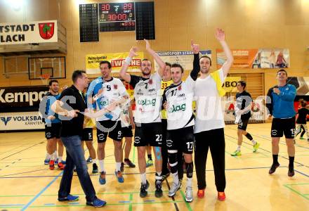 Handball Bundesliga. SC Ferlach gegen St. Poelten. Jubel Ferlach. Ferlach, am 5.5.2016.
Foto: Kuess 
---
pressefotos, pressefotografie, kuess, qs, qspictures, sport, bild, bilder, bilddatenbank