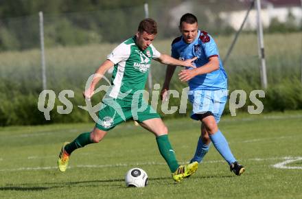 Fussball Unterliga Ost. Woelfnitz gegen Ludmannsdorf. Guido Lambacher,  (Woelfnitz), Marcel Quantschnig (Ludmannsdorf). Woelfnitz, am 28.5.2016.
Foto: Kuess
---
pressefotos, pressefotografie, kuess, qs, qspictures, sport, bild, bilder, bilddatenbank