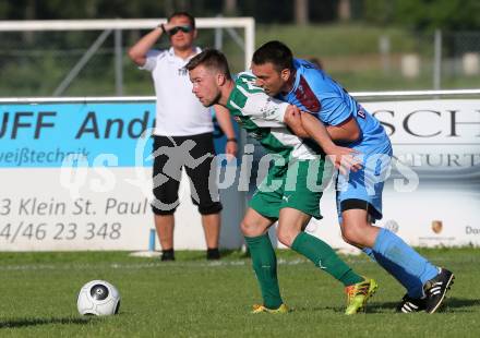Fussball Unterliga Ost. Woelfnitz gegen Ludmannsdorf. Guido Lambacher, 	 (Woelfnitz), Marcel Quantschnig (Ludmannsdorf). Woelfnitz, am 28.5.2016.
Foto: Kuess
---
pressefotos, pressefotografie, kuess, qs, qspictures, sport, bild, bilder, bilddatenbank