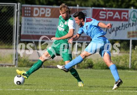 Fussball Unterliga Ost. Woelfnitz gegen Ludmannsdorf. Michael Schneider, (Woelfnitz), Dejan Smeh (Ludmannsdorf). Woelfnitz, am 28.5.2016.
Foto: Kuess
---
pressefotos, pressefotografie, kuess, qs, qspictures, sport, bild, bilder, bilddatenbank