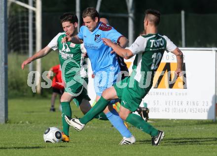 Fussball Unterliga Ost. Woelfnitz gegen Ludmannsdorf. Guenther Zussner,  (Woelfnitz), Andreas Schawarz, Gerfried Einspieler (Ludmannsdorf). Woelfnitz, am 28.5.2016.
Foto: Kuess
---
pressefotos, pressefotografie, kuess, qs, qspictures, sport, bild, bilder, bilddatenbank
