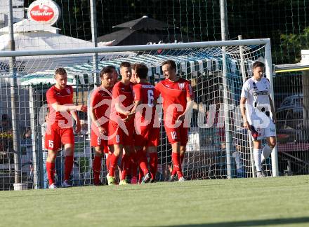 Fussball. Kaerntner Liga. SAK gegen Atus Ferlach. Torjubel (Ferlach). Klagenfurt, 10.6.2016.
Foto: Kuess 
---
pressefotos, pressefotografie, kuess, qs, qspictures, sport, bild, bilder, bilddatenbank