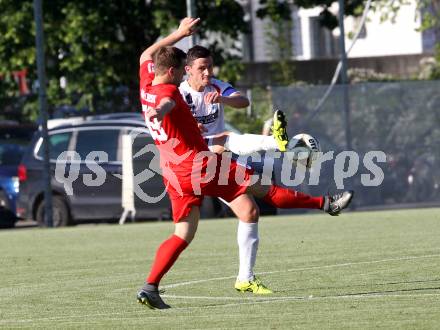 Fussball. Kaerntner Liga. SAK gegen Atus Ferlach. Darjan Aleksic (SAK), Saverio Amoroso (Ferlach). Klagenfurt, 10.6.2016.
Foto: Kuess 
---
pressefotos, pressefotografie, kuess, qs, qspictures, sport, bild, bilder, bilddatenbank
