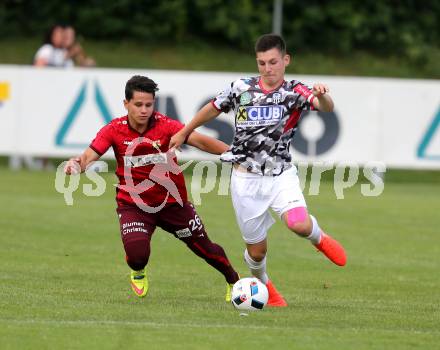 Fussball. Regionalliga. ATSV Wolfsberg gegen SPG FC Pasching/LASK Juniors. Robert Vijatovic (ATSV Wolfsberg), Mark Grosse (Pasching/LASK Juniors). Wolfsberg, 22.7.2016.
Foto: Kuess
---
pressefotos, pressefotografie, kuess, qs, qspictures, sport, bild, bilder, bilddatenbank