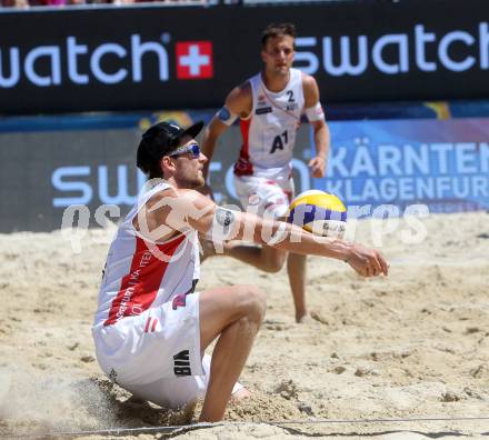 Beachvolleyball. Beach Volleyball Major Series.  Robin Valentin SEIDL, Alexander  Xandi HUBER (AUT). Klagenfurt, 29.7.2016.
Foto: Kuess
---
pressefotos, pressefotografie, kuess, qs, qspictures, sport, bild, bilder, bilddatenbank