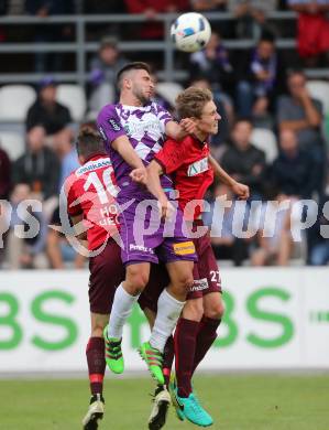 Fussball. Regionalliga. ATSV Wolfsberg gegen SK Austria Klagenfurt.  Hannes Wibmer,  (Wolfsberg),  Edvin Hodzic (Klagenfurt). Wolfsberg, 5.8.2016.
Foto: Kuess 
---
pressefotos, pressefotografie, kuess, qs, qspictures, sport, bild, bilder, bilddatenbank