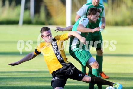Fussball 1. Klasse B. Faakersee gegen Bad Bleiberg.  Martin Tschernuth,  (Faakersee), Daniel Maier (Bad Bleiberg). Faakersee, am 7.8.2016.
Foto: Kuess
---
pressefotos, pressefotografie, kuess, qs, qspictures, sport, bild, bilder, bilddatenbank