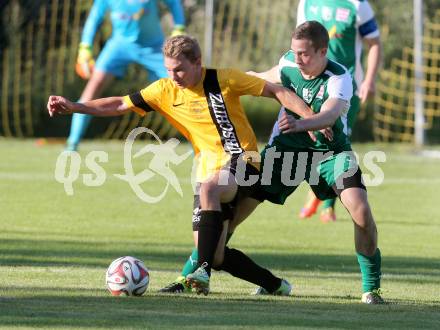 Fussball 1. Klasse B. Faakersee gegen Bad Bleiberg.  Florian Pribernig,  (Faakersee), Manuel Jost (Bad Bleiberg). Faakersee, am 7.8.2016.
Foto: Kuess
---
pressefotos, pressefotografie, kuess, qs, qspictures, sport, bild, bilder, bilddatenbank