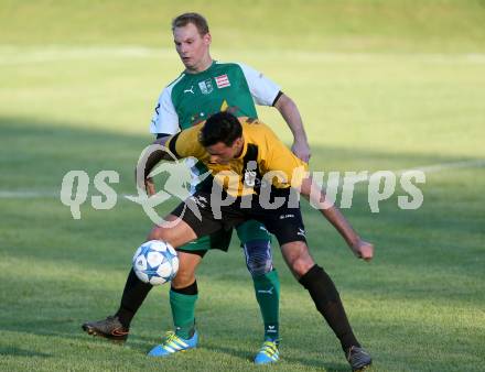 Fussball 1. Klasse B. Faakersee gegen Bad Bleiberg. Andreas Unterguggenberger,  (Faakersee),  Rene Hecher (Bad Bleiberg). Faakersee, am 7.8.2016.
Foto: Kuess
---
pressefotos, pressefotografie, kuess, qs, qspictures, sport, bild, bilder, bilddatenbank