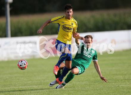 Fussball 1. Klasse C. Liebenfels gegen Donau. Stefan Perack,  (Liebenfels),  Martin Rauter Rauter (Donau). Liebenfels, am 20.8.2016.
Foto: Kuess
---
pressefotos, pressefotografie, kuess, qs, qspictures, sport, bild, bilder, bilddatenbank