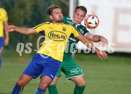 Fussball 1. Klasse C. Liebenfels gegen Donau. Simon Kienberger,  (Liebenfels), Andreas Bernhard Schritliser (Donau). Liebenfels, am 20.8.2016.
Foto: Kuess
---
pressefotos, pressefotografie, kuess, qs, qspictures, sport, bild, bilder, bilddatenbank