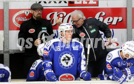 Eishockey Testspiel. VSV gegen Riessersee. Co-Trainer Markus Peintner, Trainer Greg Holst  (VSV). Villach, 26.8.2016.
Foto: Kuess
---
pressefotos, pressefotografie, kuess, qs, qspictures, sport, bild, bilder, bilddatenbank