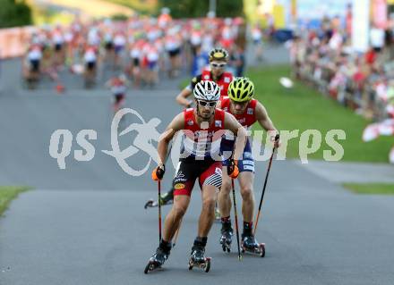 FIS Summer Grand Prix Nordic Combined. Nordische Kombination.  Lukas Klapfer (AUT), Haavard Klemetsen (NOR). Villacher Alpenarena, am 31.8.2016.
Foto: Kuess
---
pressefotos, pressefotografie, kuess, qs, qspictures, sport, bild, bilder, bilddatenbank
