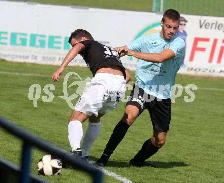 Fussball Kaerntner Liga. Annabichler SV gegen Gmuend. Eni Nuhanovic, (ASV), Marvin Metzler (Gmuend). Annabichl, am 4.9.2016.
Foto: Kuess
---
pressefotos, pressefotografie, kuess, qs, qspictures, sport, bild, bilder, bilddatenbank