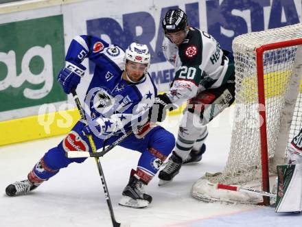 Eishockey testspiel. VSV gegen Starbulls Rosenheim. Eric Hunter, (VSV), Simon Heidenreich (Rosenheim). Villach, am 9.9.2016.
Foto: Kuess
---
pressefotos, pressefotografie, kuess, qs, qspictures, sport, bild, bilder, bilddatenbank