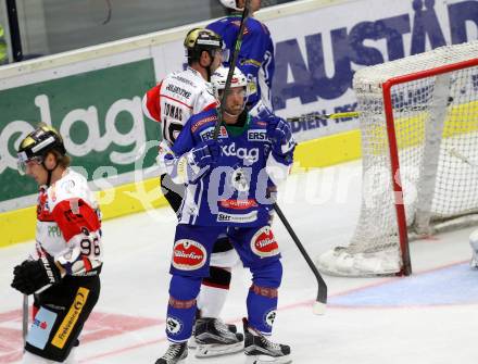 EBEL. Eishockey Bundesliga.  VSV gegen HC Orli Znojmo. Torjubel Evan McGrath, (VSV). Villach, am 18.9.2016.
Foto: Kuess 
---
pressefotos, pressefotografie, kuess, qs, qspictures, sport, bild, bilder, bilddatenbank