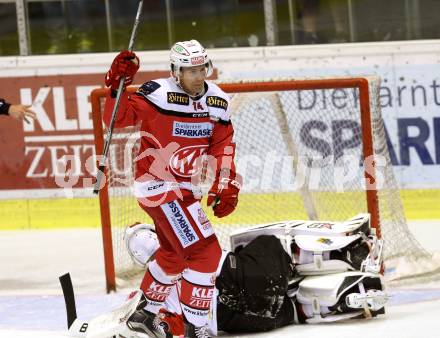 EBEL. Eishockey Bundesliga.  KAC gegen HC Orli Znojmo. Torjubel Jamie Lundmark (KAC). Klagenfurt, am 23.9.2016.
Foto: Kuess 
---
pressefotos, pressefotografie, kuess, qs, qspictures, sport, bild, bilder, bilddatenbank