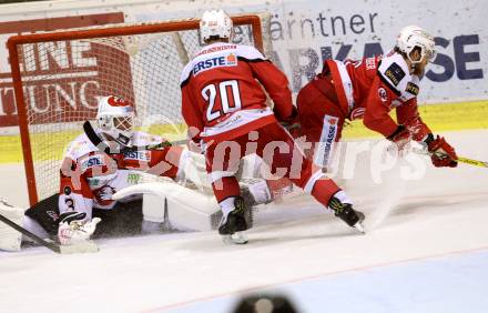 EBEL. Eishockey Bundesliga.  KAC gegen HC Orli Znojmo. Johannes Bischofberger, Schettina Kevin, (KAC), Schwarz Marek (Znojmo). Klagenfurt, am 23.9.2016.
Foto: Kuess 
---
pressefotos, pressefotografie, kuess, qs, qspictures, sport, bild, bilder, bilddatenbank