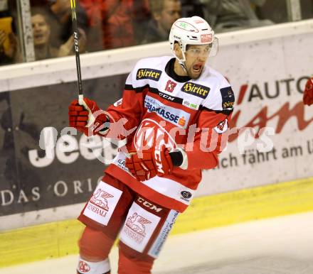 EBEL. Eishockey Bundesliga.  KAC gegen HC Orli Znojmo. Torjubel Ziga Pance, (KAC). Klagenfurt, am 23.9.2016.
Foto: Kuess 
---
pressefotos, pressefotografie, kuess, qs, qspictures, sport, bild, bilder, bilddatenbank