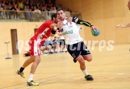 Handball HLA. SC Ferlach gegen HC Hard. Nemanja Malovic, (Ferlach), Dominik Schmid (Hard). Ferlach, am 27.9.2016.
Foto: Kuess
---
pressefotos, pressefotografie, kuess, qs, qspictures, sport, bild, bilder, bilddatenbank