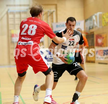 Handball HLA. SC Ferlach gegen HC Hard. Dean Pomorisac, (Ferlach), Gerald Zeiner  (Hard). Ferlach, am 27.9.2016.
Foto: Kuess
---
pressefotos, pressefotografie, kuess, qs, qspictures, sport, bild, bilder, bilddatenbank