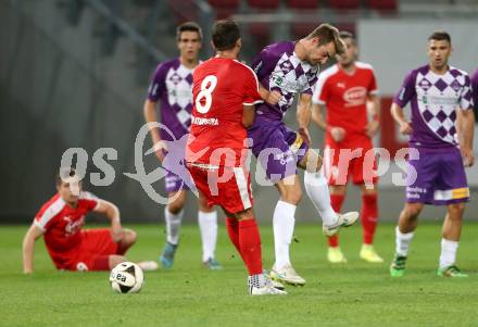 Fussball. Regionallliga. Austria Klagenfurt gegen ATSV Stadl-Paura. Christian Hayden,  (Austria Klagenfurt), Haris Bukva (Stadl-Paura).  Klagenfurt, 30.9.2016.
Foto: Kuess
---
pressefotos, pressefotografie, kuess, qs, qspictures, sport, bild, bilder, bilddatenbank