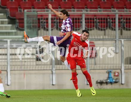 Fussball. Regionallliga. Austria Klagenfurt gegen ATSV Stadl-Paura. Raphael Nageler, (Austria Klagenfurt),  Mario Petter (Stadl-Paura).  Klagenfurt, 30.9.2016.
Foto: Kuess
---
pressefotos, pressefotografie, kuess, qs, qspictures, sport, bild, bilder, bilddatenbank